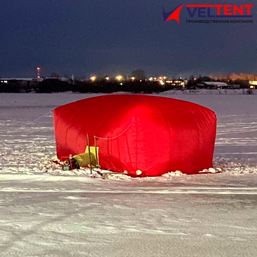 Яркая точка в зимнем Архангельске: бескаркасная палатка VELTENT в работе 4 kbp3