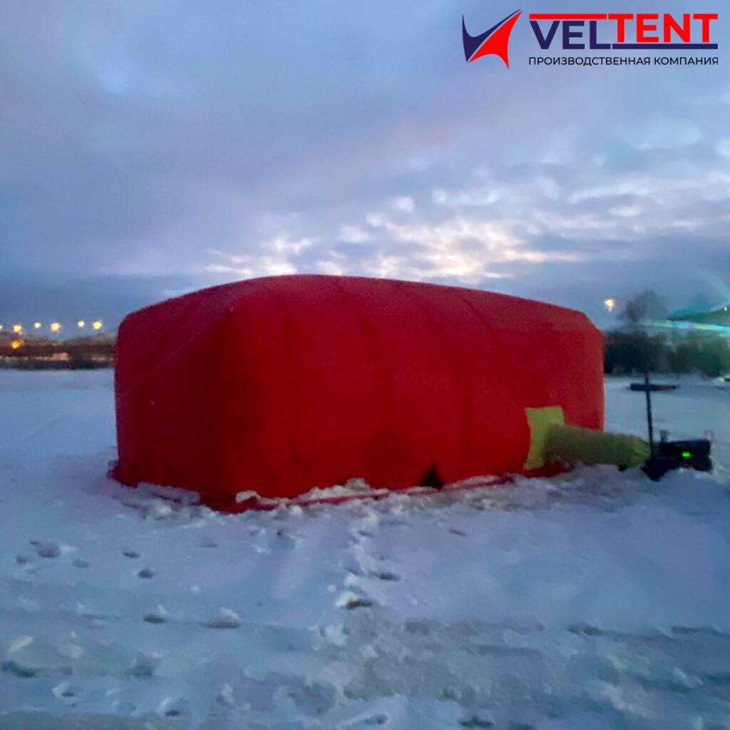 Яркая точка в зимнем Архангельске: бескаркасная палатка VELTENT в работе 5 kbp4