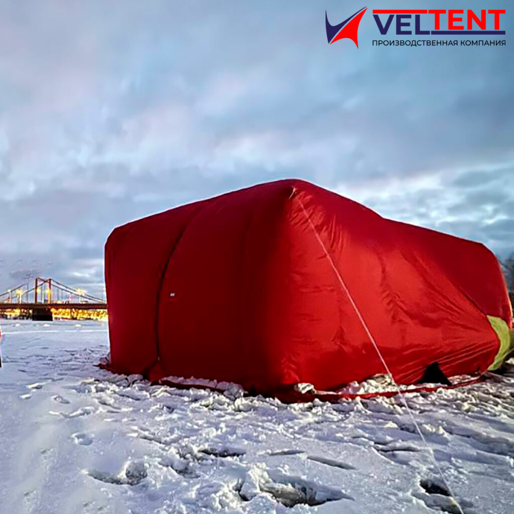 Яркая точка в зимнем Архангельске: бескаркасная палатка VELTENT в работе 6 kbp5